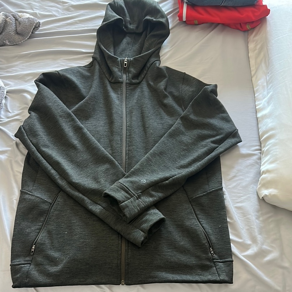 Dark Gray/ Dark Green Lululemon Zip-Up Hoodie
